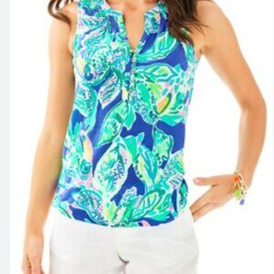 Lilly Pulitzer size M NWT sleeveless Essie women’s paisley top button down